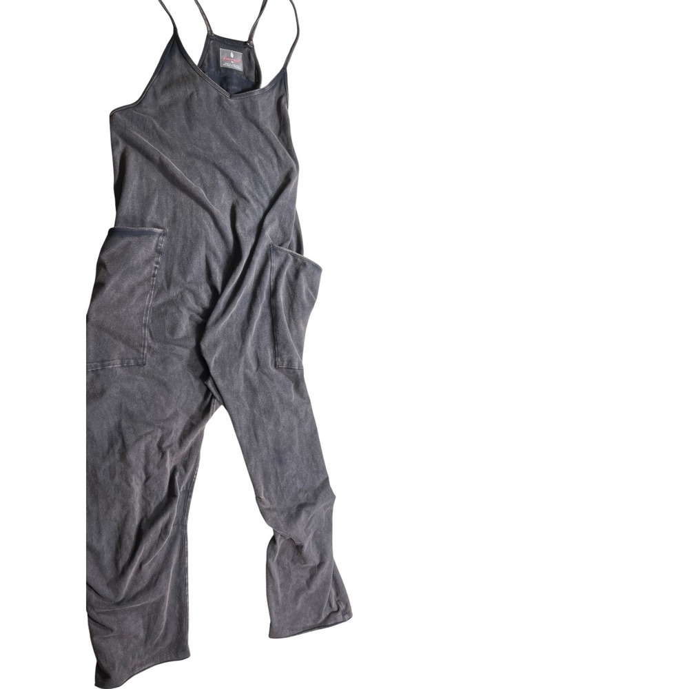 NWT Free People Movement XS Gray Mineral Wash Jumpsuit Wide Leg Lounge Romper